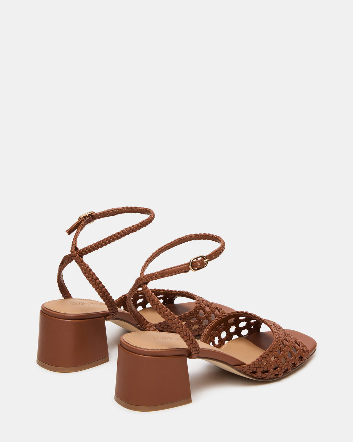 Steve Madden SOLEIL Tan Square-Toe Woven Women's Sandal