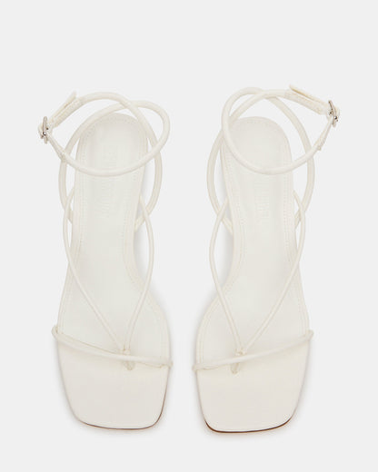Steve Madden APPA White Square-Toe Strappy Wedge Women's Sandal