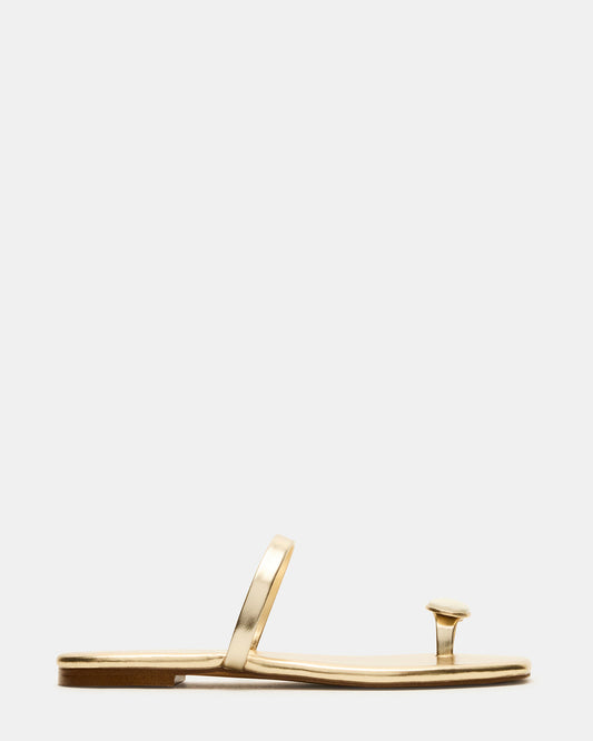 Steve Madden TAMARA Gold Flat Square-Toe Women's Sandal