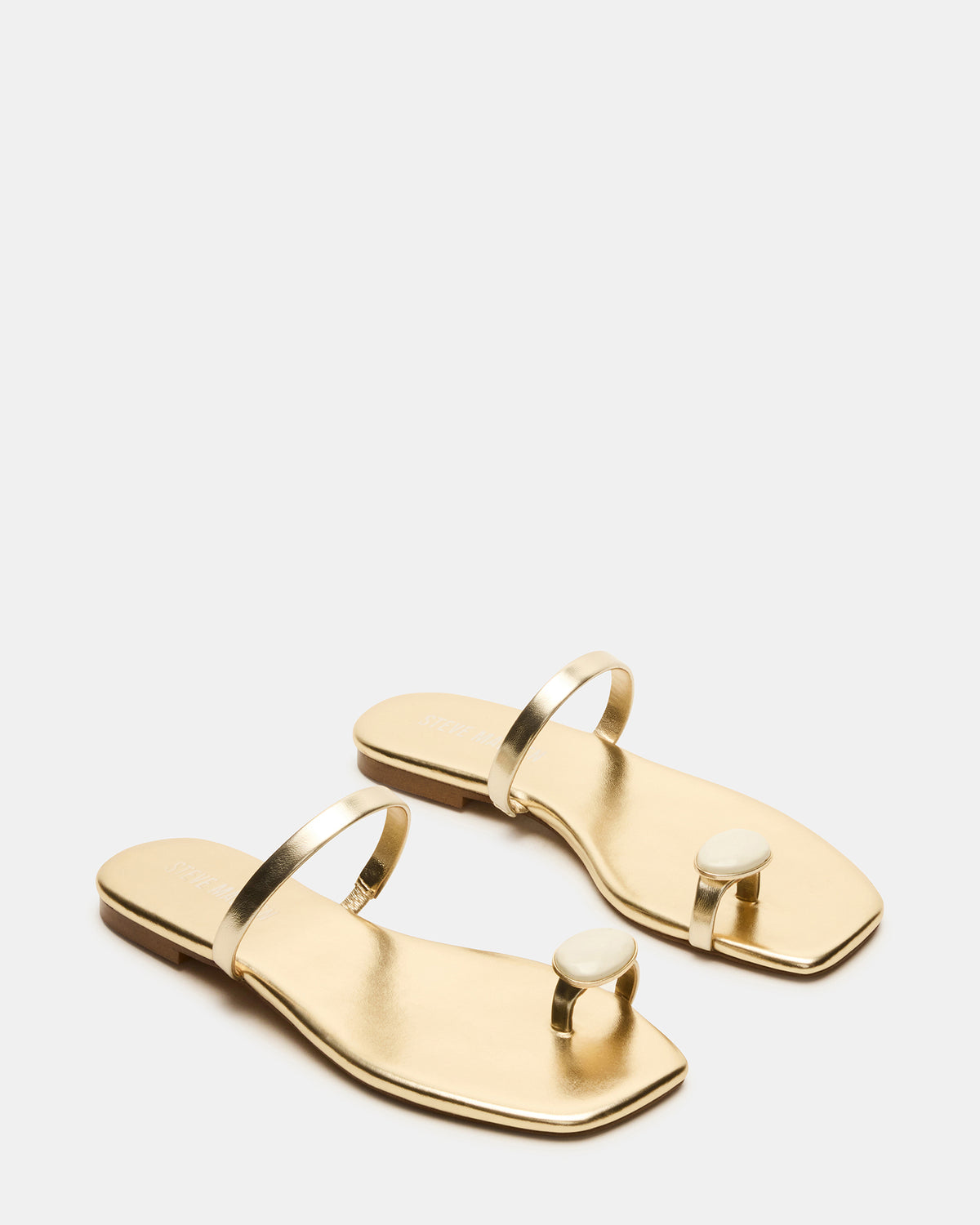 Steve Madden TAMARA Gold Flat Square-Toe Women's Sandal