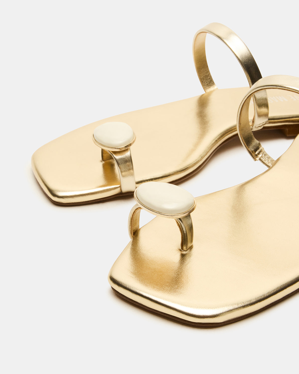 Steve Madden TAMARA Gold Flat Square-Toe Women's Sandal