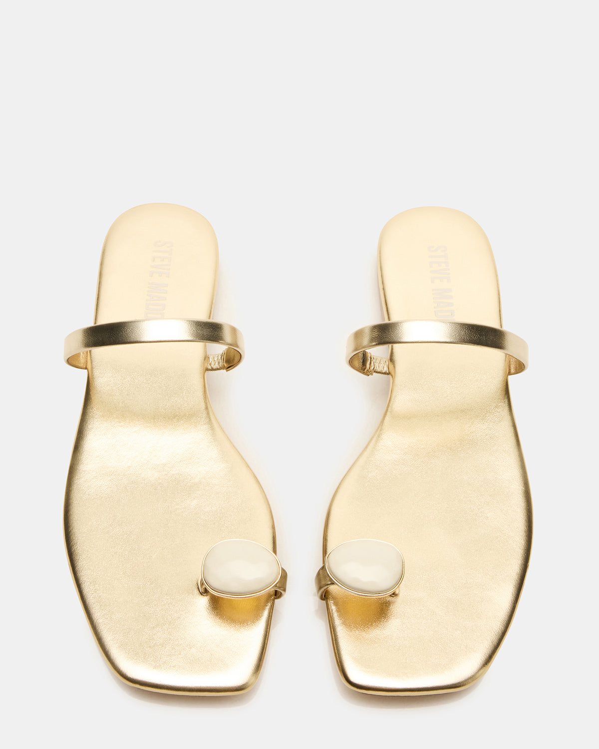 Steve Madden TAMARA Gold Flat Square-Toe Women's Sandal