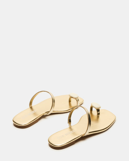 Steve Madden TAMARA Gold Flat Square-Toe Women's Sandal