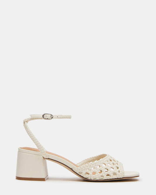 Steve Madden SOLEIL Bone Square-Toe Woven Women's Sandal