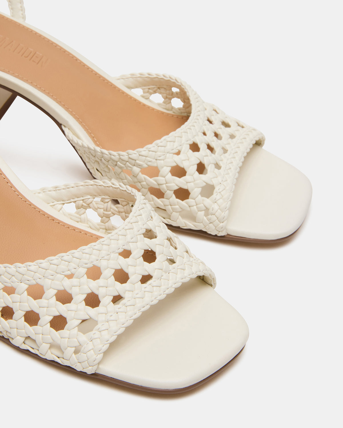 Steve Madden SOLEIL Bone Square-Toe Woven Women's Sandal
