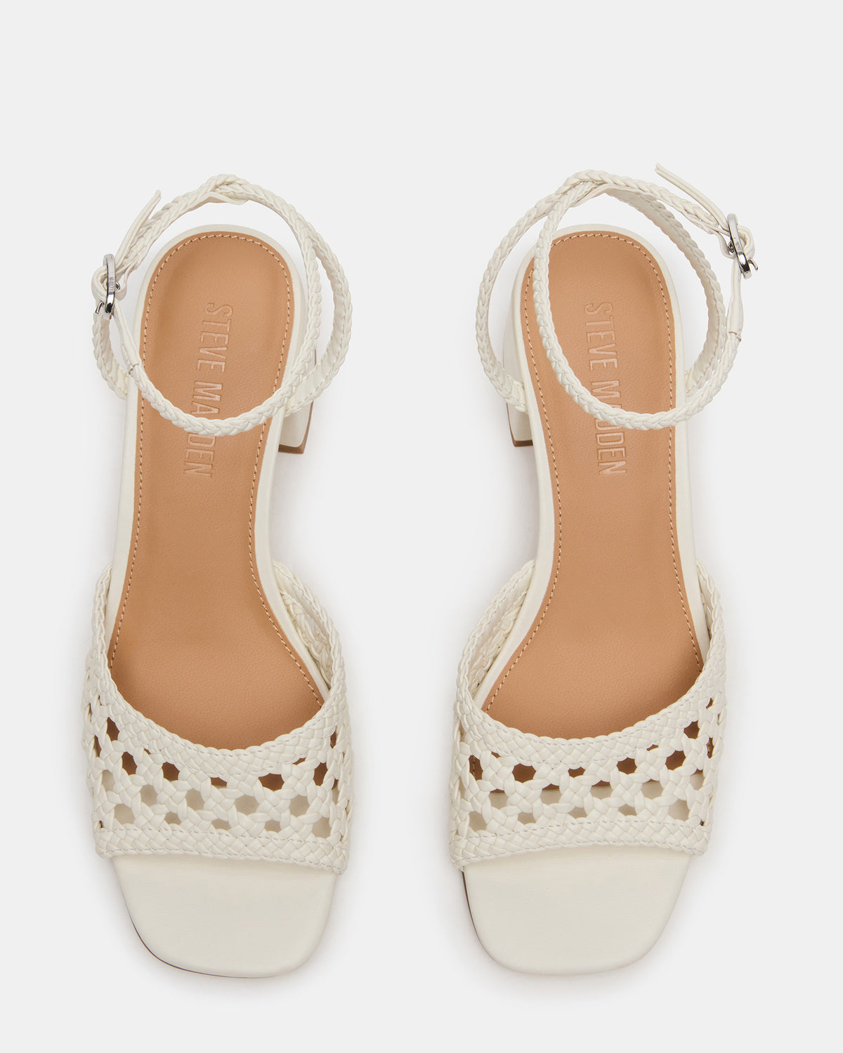Steve Madden SOLEIL Bone Square-Toe Woven Women's Sandal