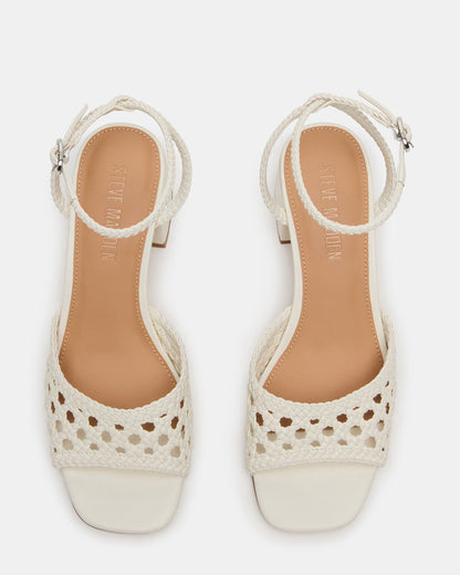 Steve Madden SOLEIL Bone Square-Toe Woven Women's Sandal