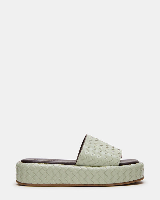 Steve Madden BEACHY Quilted Pistachio Platform Slide Women's Sandal