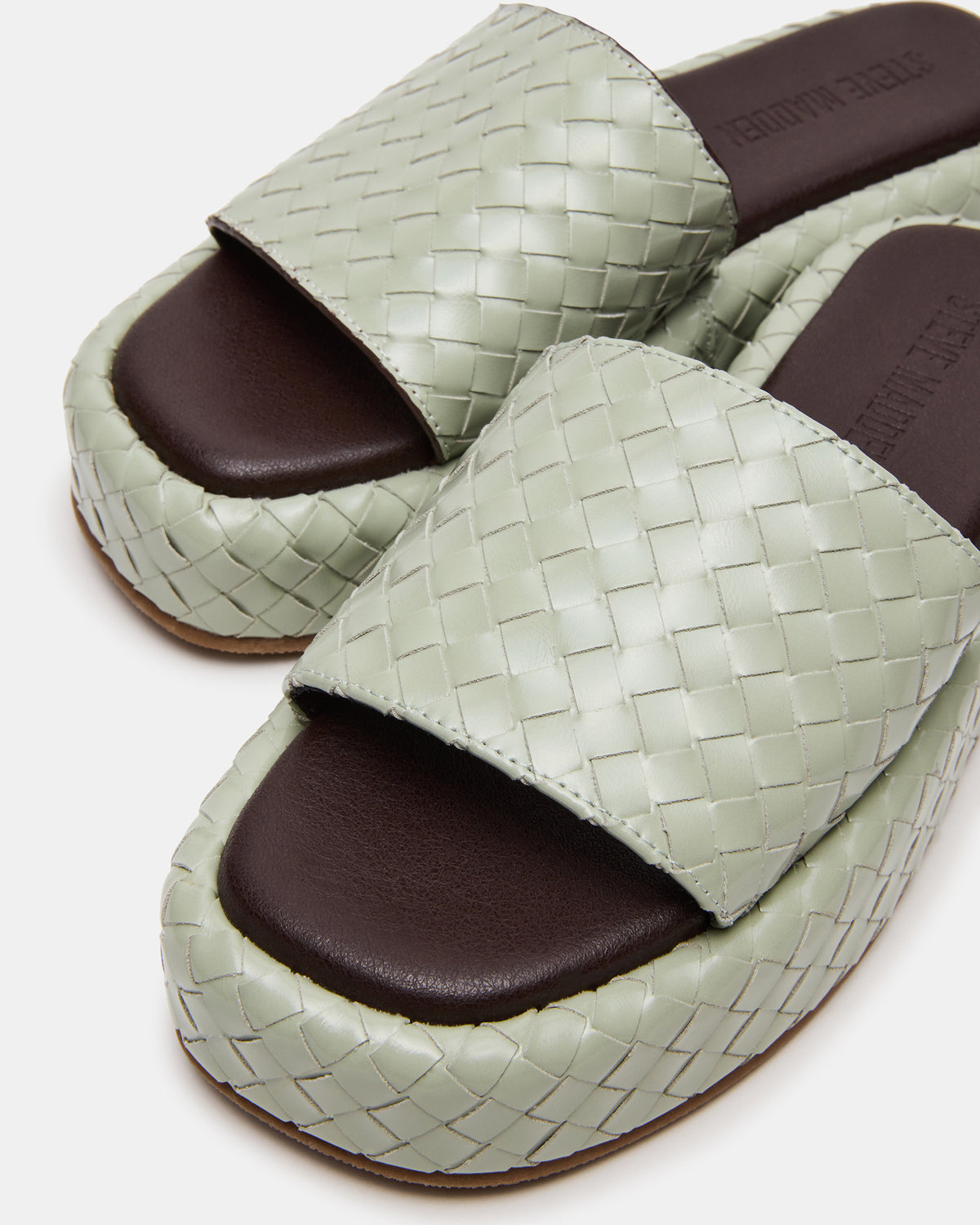 Steve Madden BEACHY Quilted Pistachio Platform Slide Women's Sandal