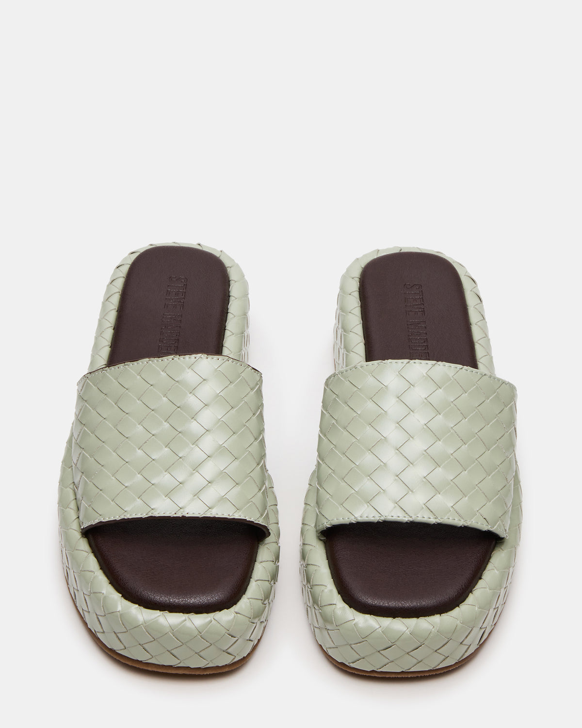 Steve Madden BEACHY Quilted Pistachio Platform Slide Women's Sandal