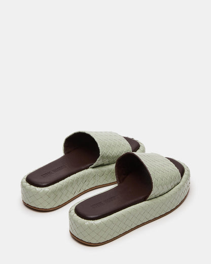 Steve Madden BEACHY Quilted Pistachio Platform Slide Women's Sandal