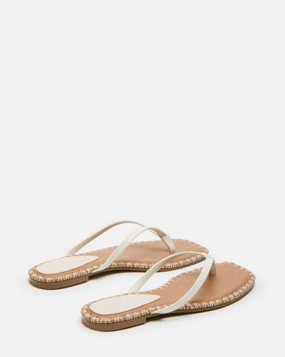 Steve Madden MARELLA Bone Leather Women's Thong Square-Toe Sandal