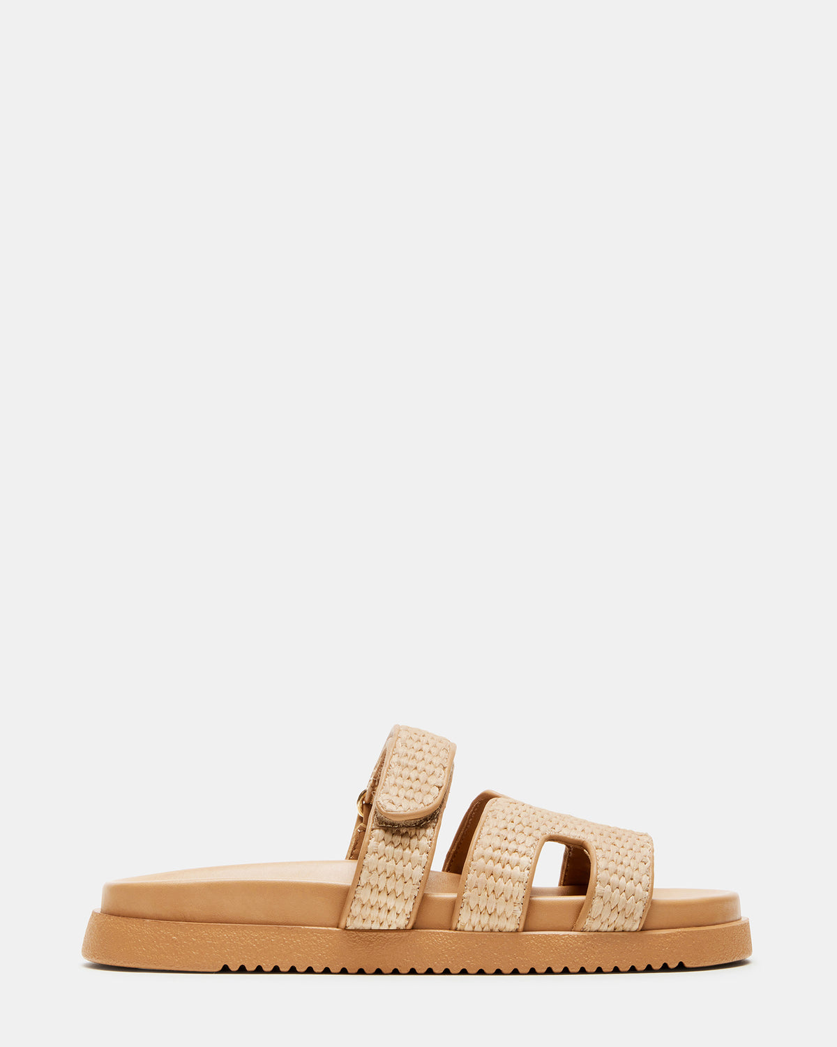Steve Madden MAYVEN Natural Raffia Flatform Slide Women's Sandal