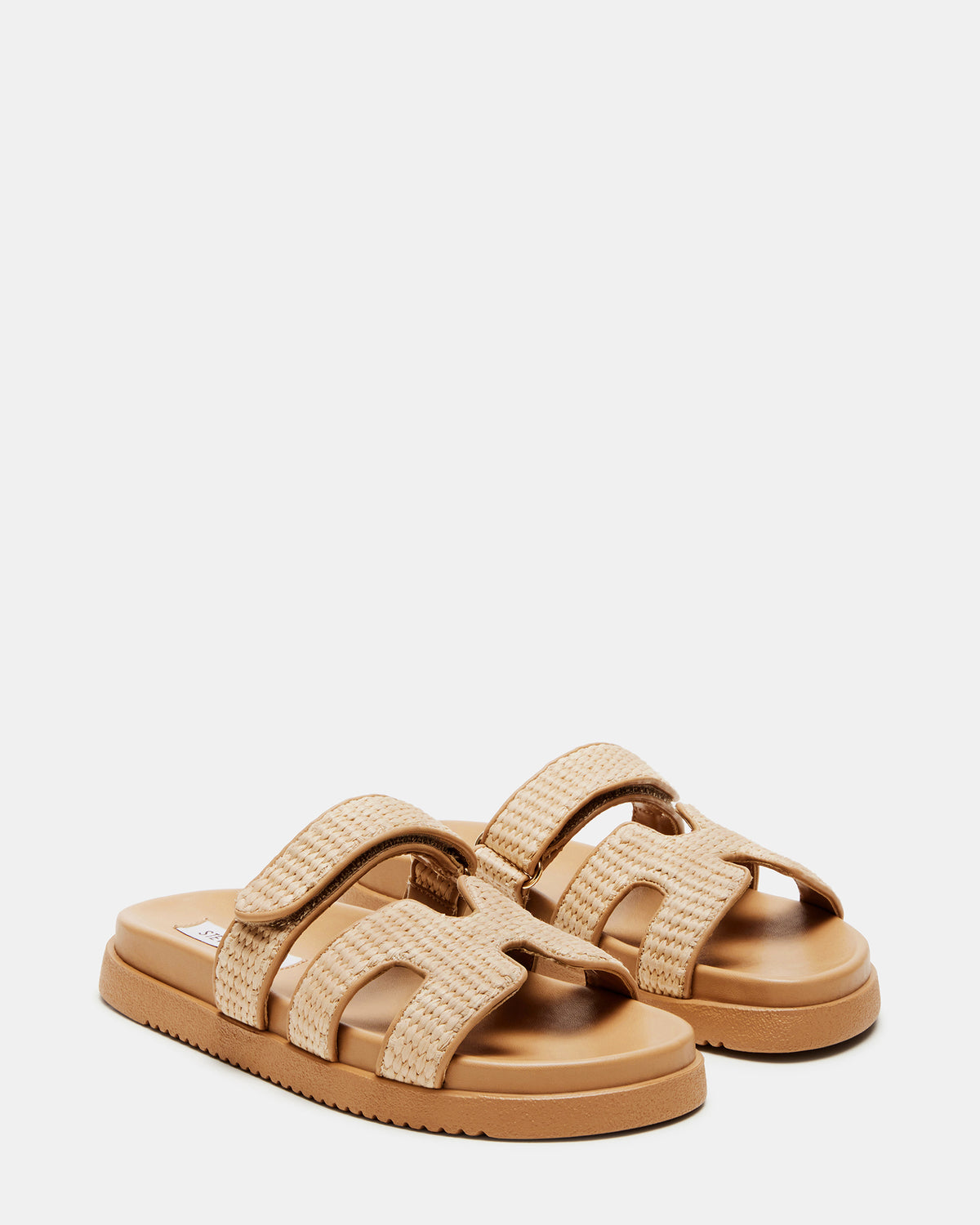Steve Madden MAYVEN Natural Raffia Flatform Slide Women's Sandal
