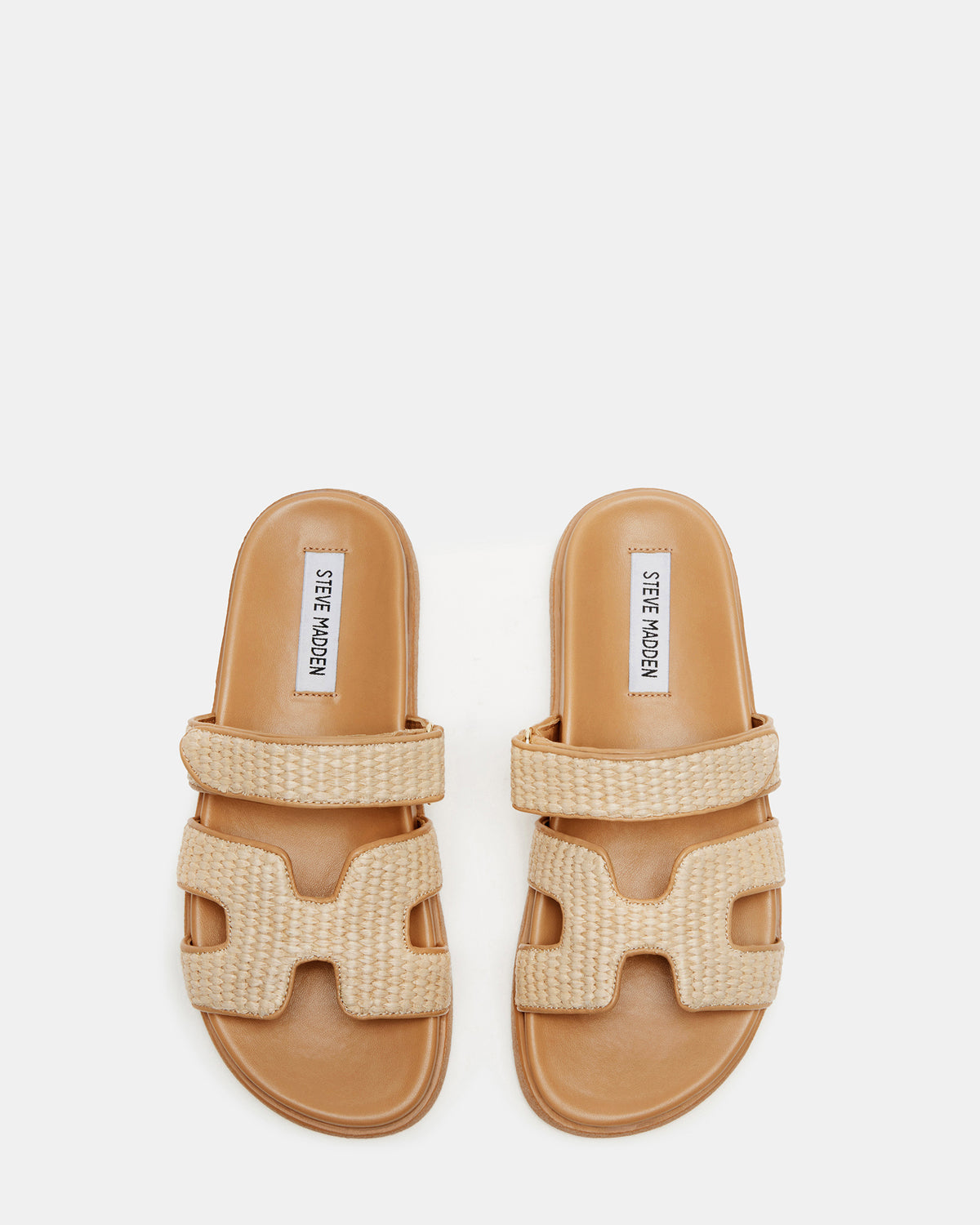Steve Madden MAYVEN Natural Raffia Flatform Slide Women's Sandal