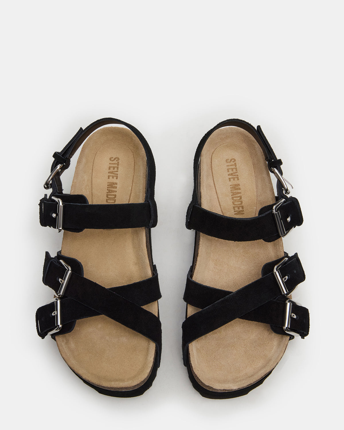 Steve Madden KIWI Black Suede Women's Strappy Platform Sandal
