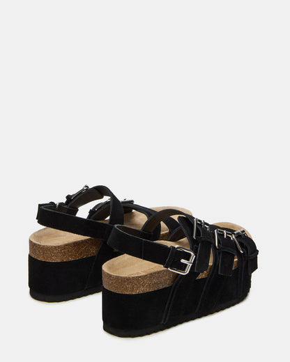 Steve Madden KIWI Black Suede Women's Strappy Platform Sandal