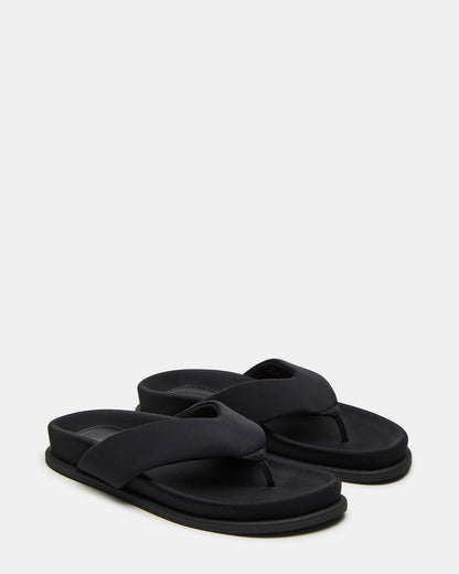 Steve Madden ZINNIA Black Women's Thong Footbed Sandal