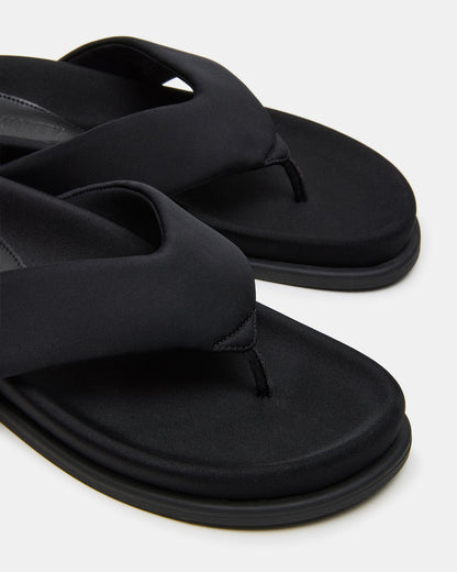 Steve Madden ZINNIA Black Women's Thong Footbed Sandal