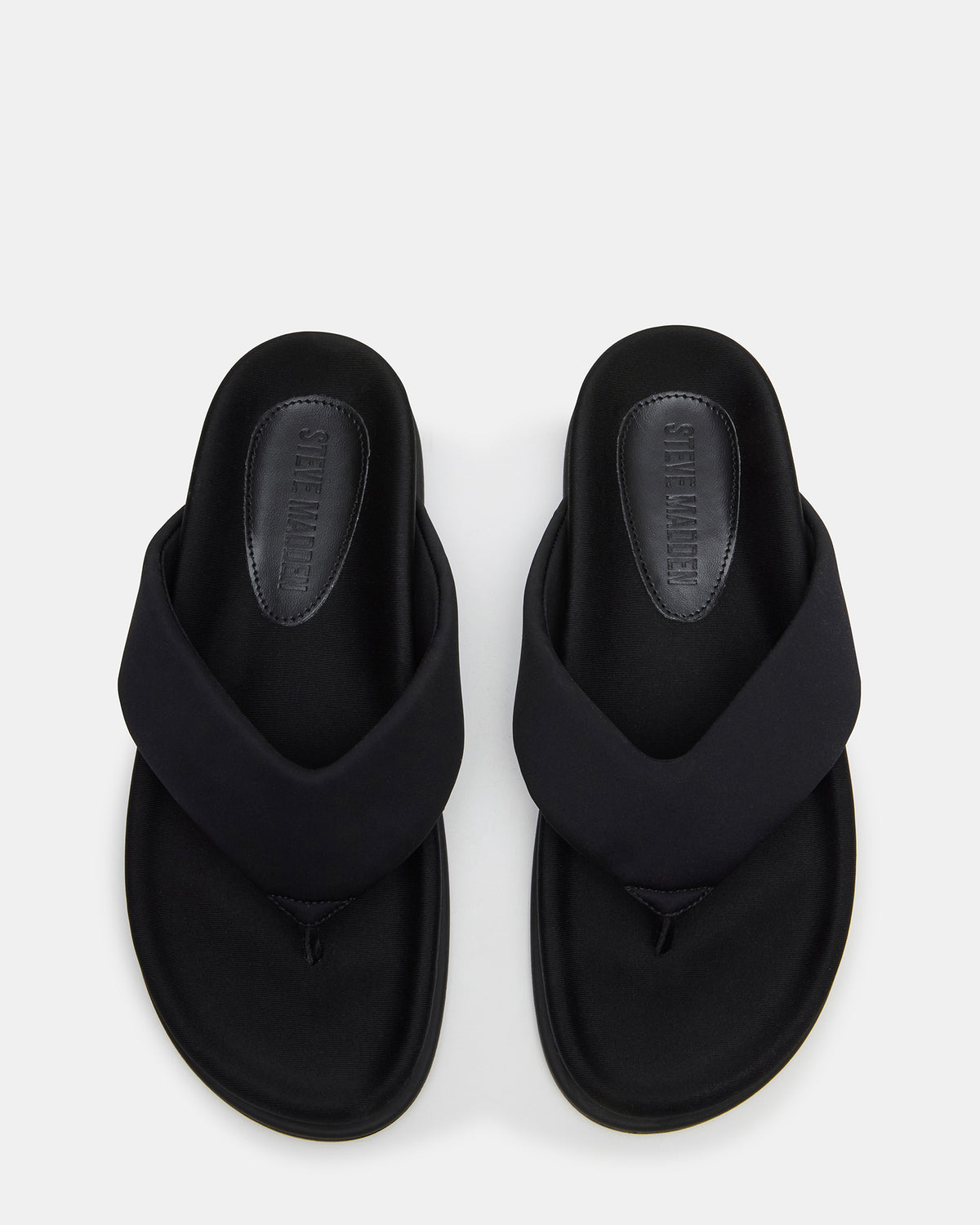 Steve Madden ZINNIA Black Women's Thong Footbed Sandal