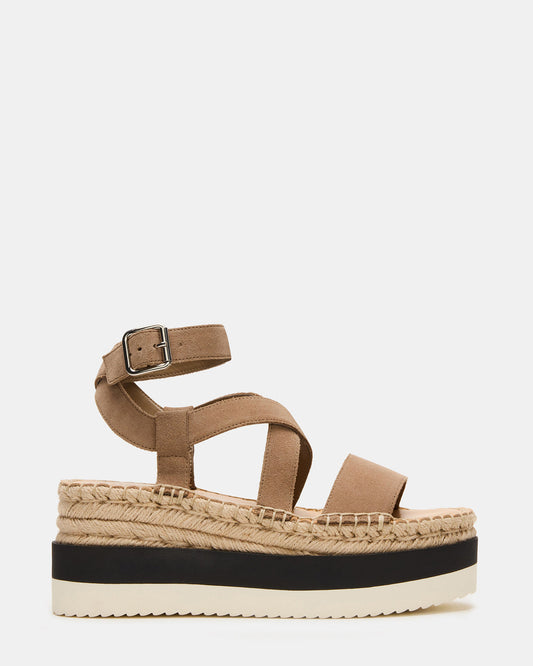 Steve Madden SOREN Taupe Suede Women's Espadrille Sandal