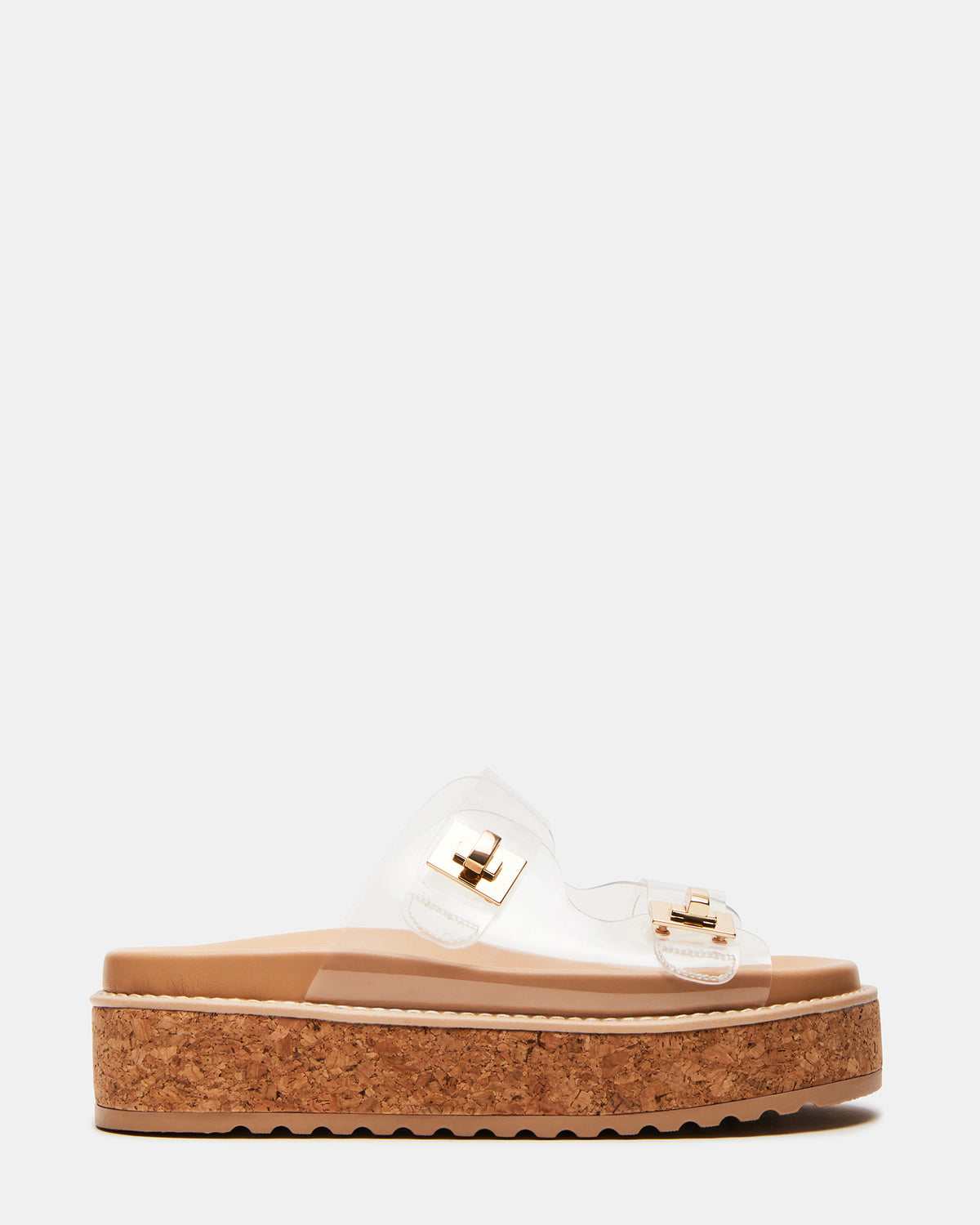 Steve Madden BIGSCHMONA Clear Suede Women's Platform Slide Sandal