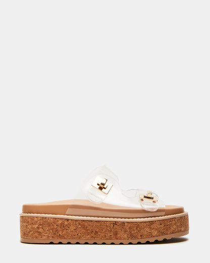 Steve Madden BIGSCHMONA Clear Suede Women's Platform Slide Sandal