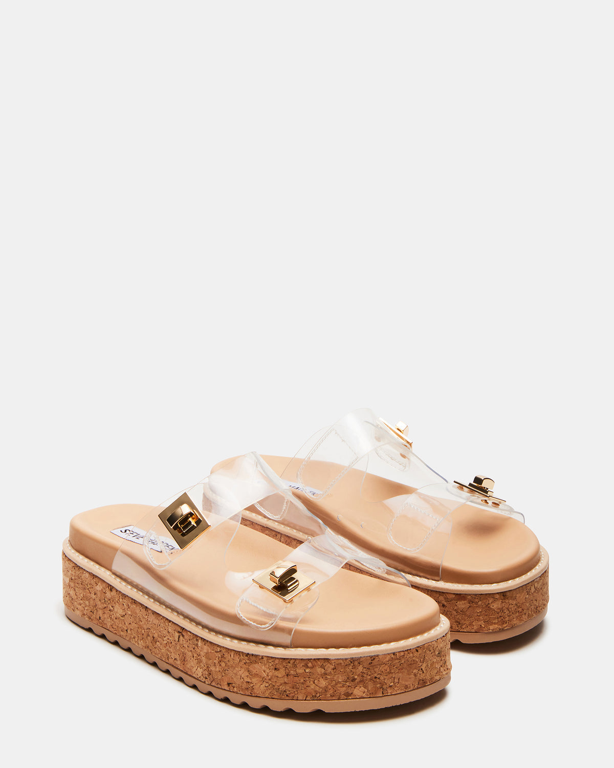 Steve Madden BIGSCHMONA Clear Suede Women's Platform Slide Sandal