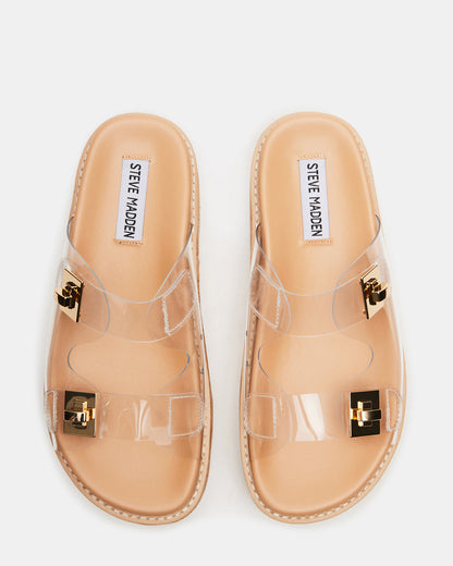 Steve Madden BIGSCHMONA Clear Suede Women's Platform Slide Sandal