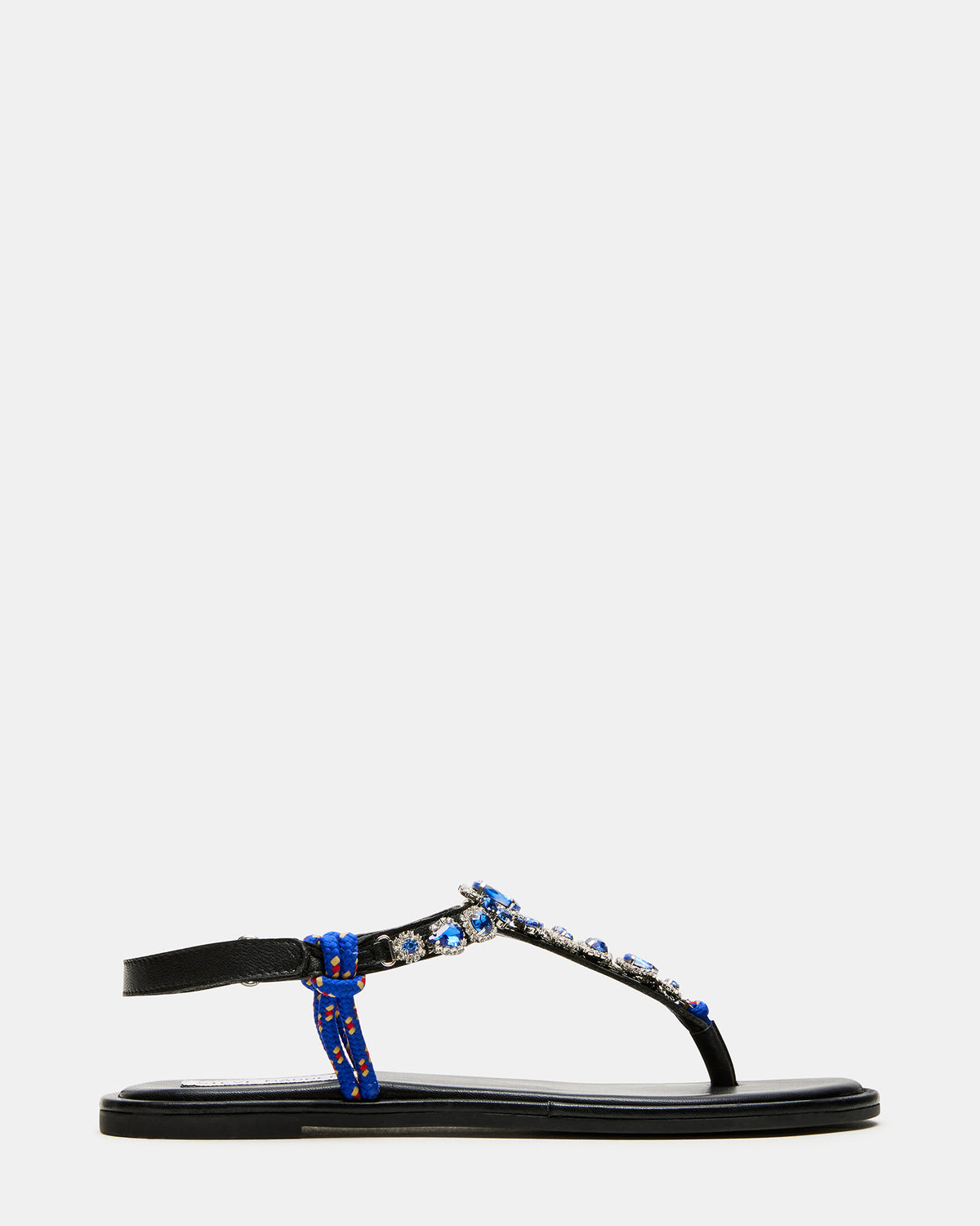 Steve Madden SOLITA Blue Multi Rhinestone Ornament Thong Sandal | Women's Sandals
