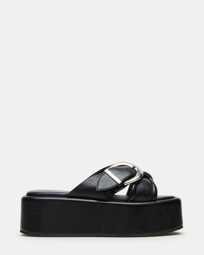 Steve Madden CYPHER Black Women's Platform Square Toe Sandal