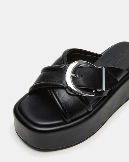 Steve Madden CYPHER Black Women's Platform Square Toe Sandal
