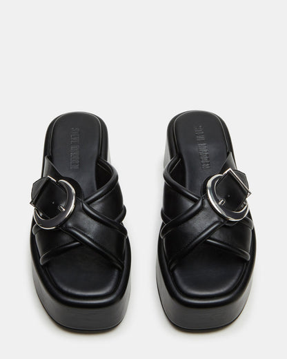 Steve Madden CYPHER Black Women's Platform Square Toe Sandal