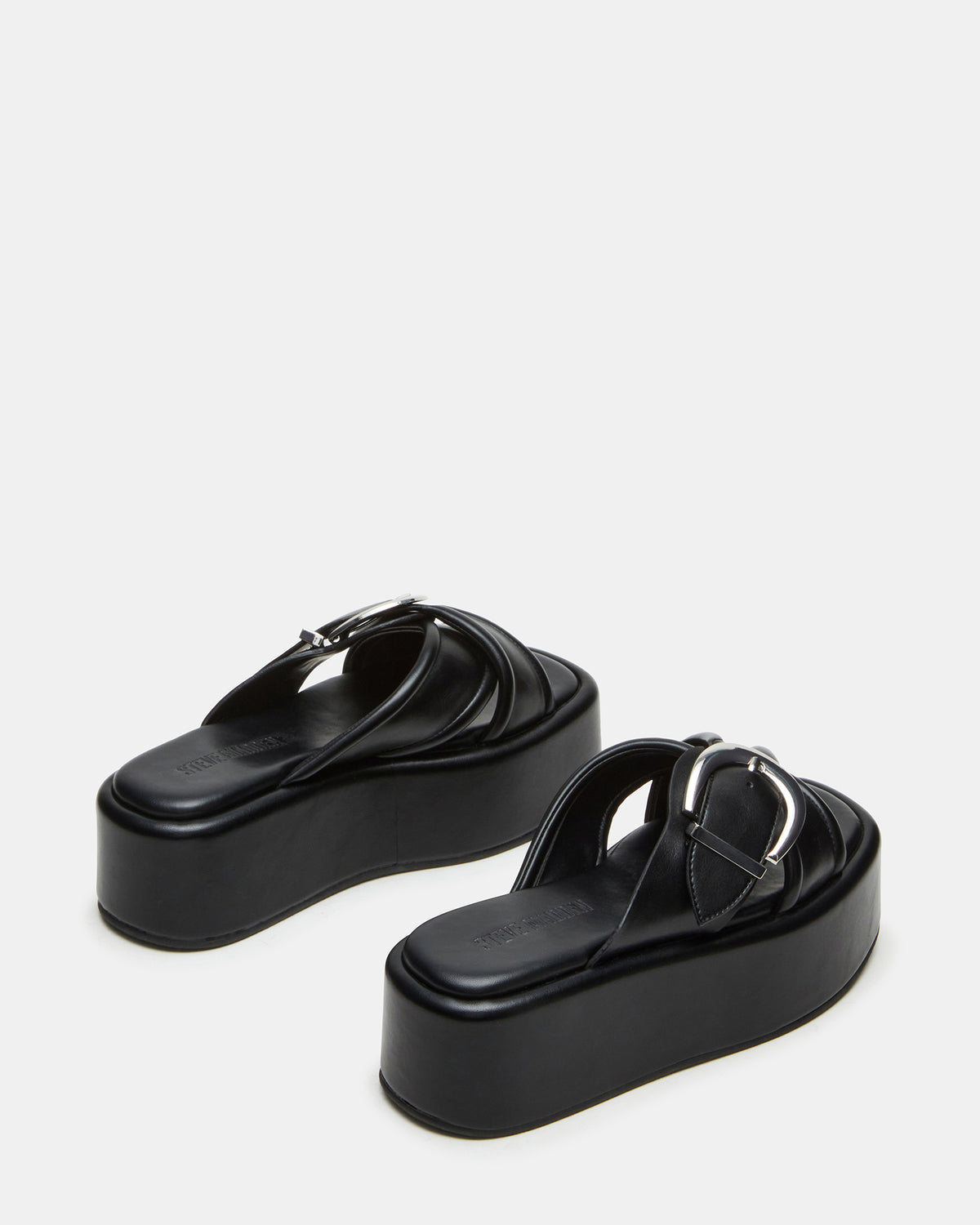 Steve Madden CYPHER Black Women's Platform Square Toe Sandal