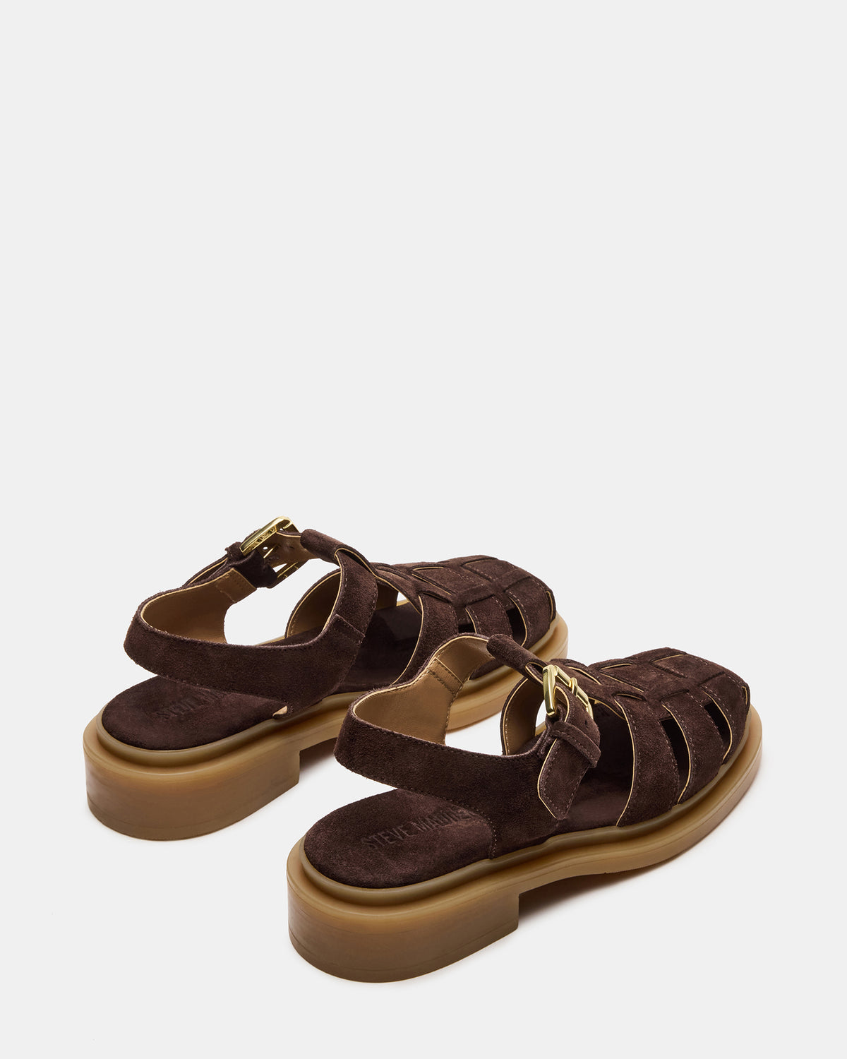 Steve Madden TOPE Chocolate Brown Suede Strappy Fisherman Women's Sandal