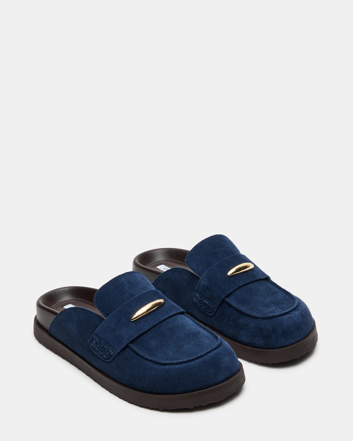 Steve Madden TOBIN Navy Suede Slip-On Mule Women's Flat
