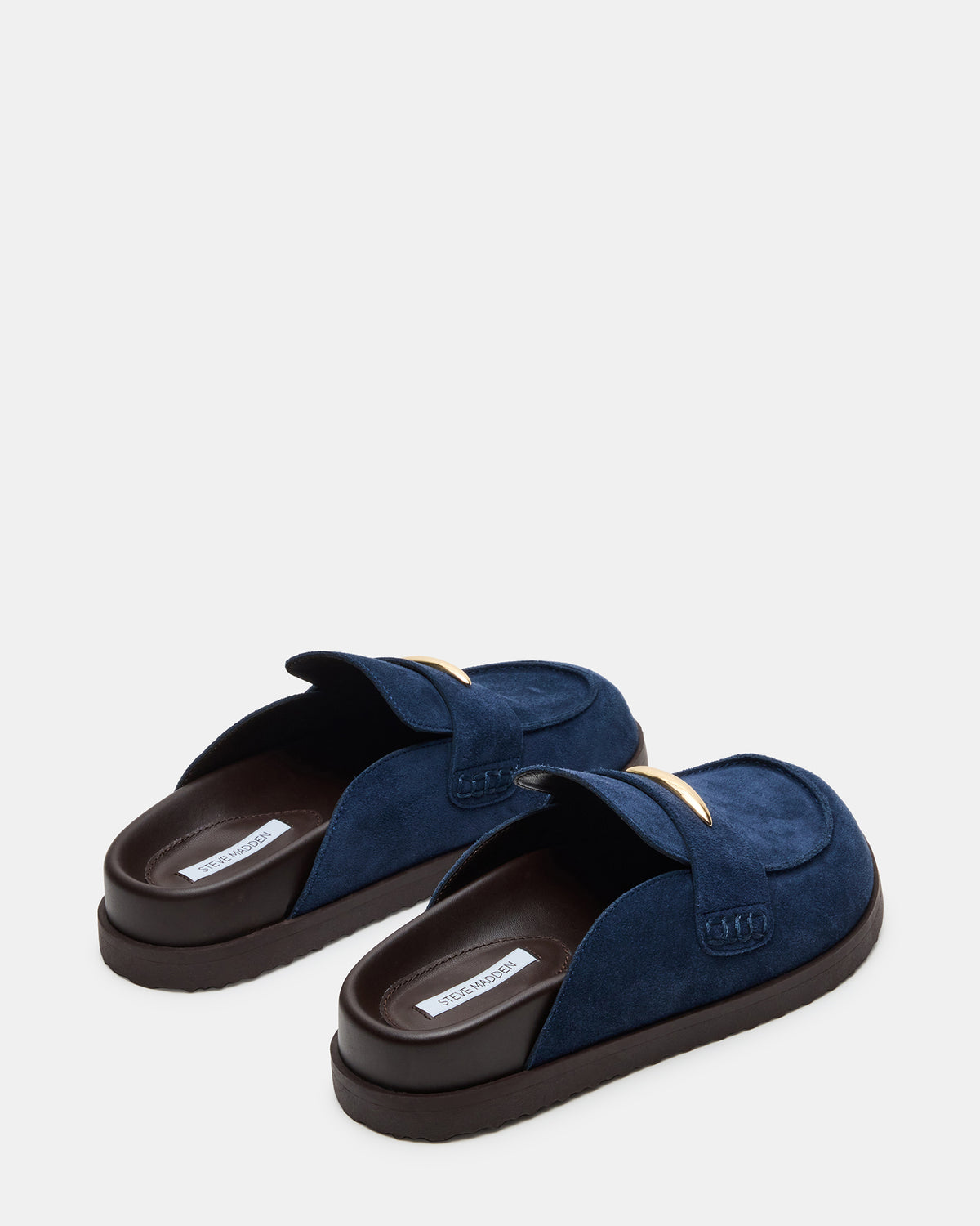 Steve Madden TOBIN Navy Suede Slip-On Mule Women's Flat