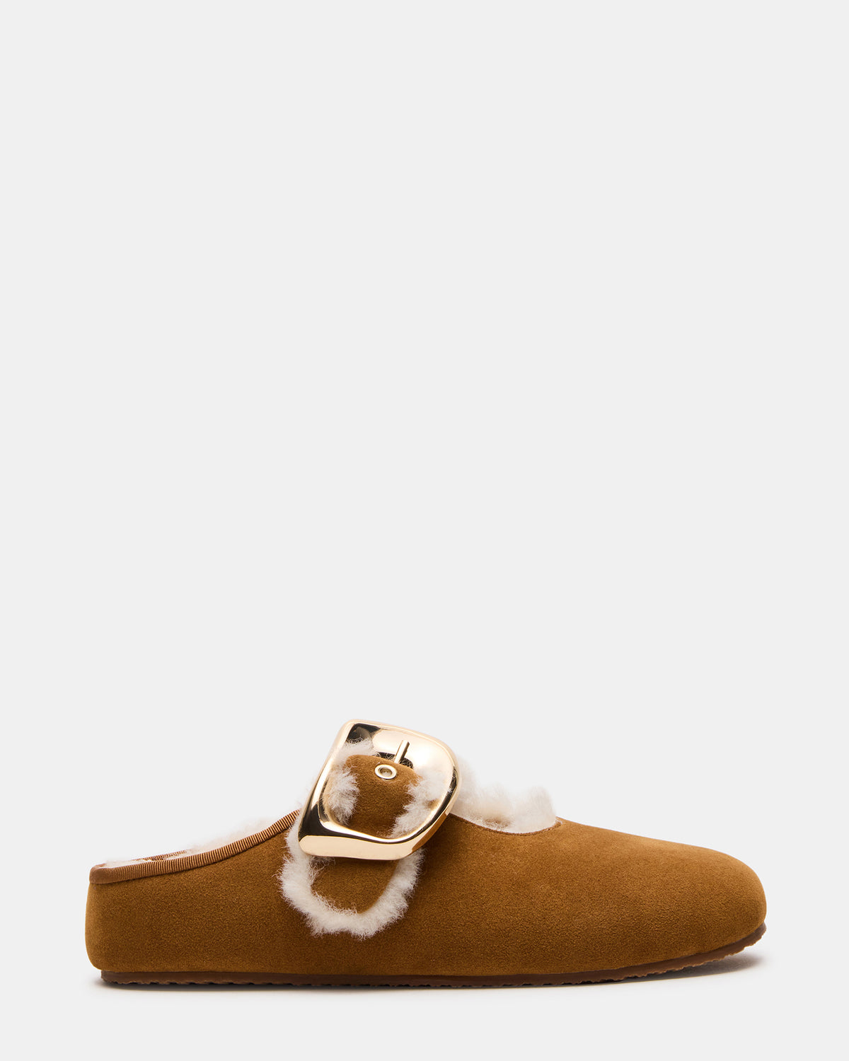 Steve Madden CLOUDY Chestnut Slip-On Mule Mary Jane Faux Fur Women's Flat