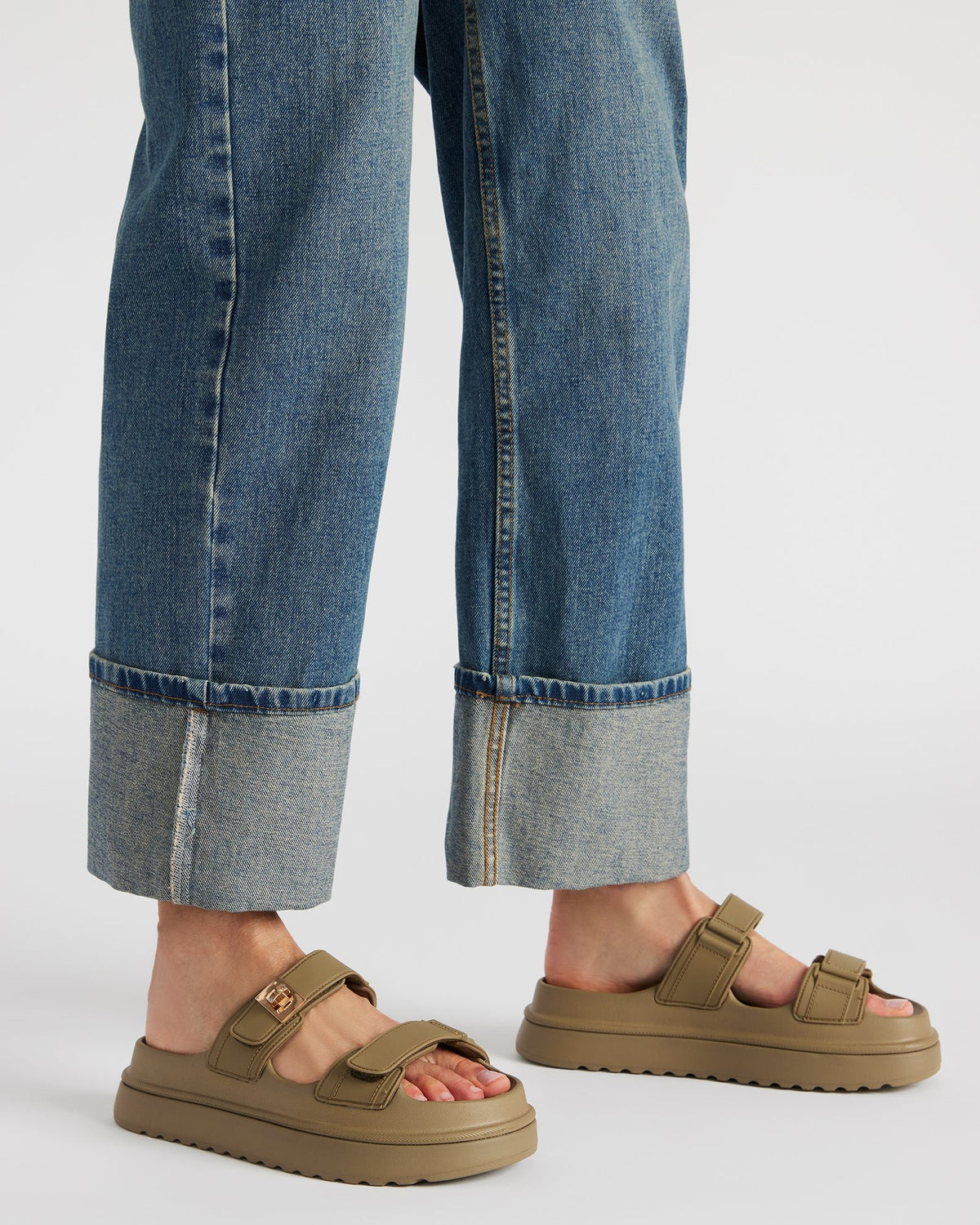 Steve Madden BIGSCHMONA JELLY Olive Women's Platform Slide Sandal
