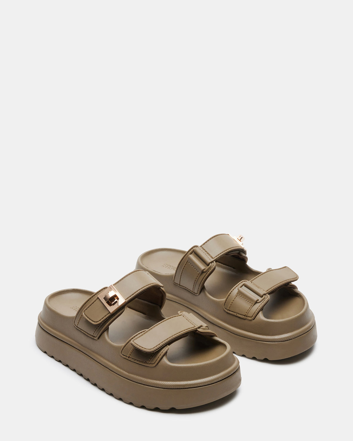 Steve Madden BIGSCHMONA JELLY Olive Women's Platform Slide Sandal