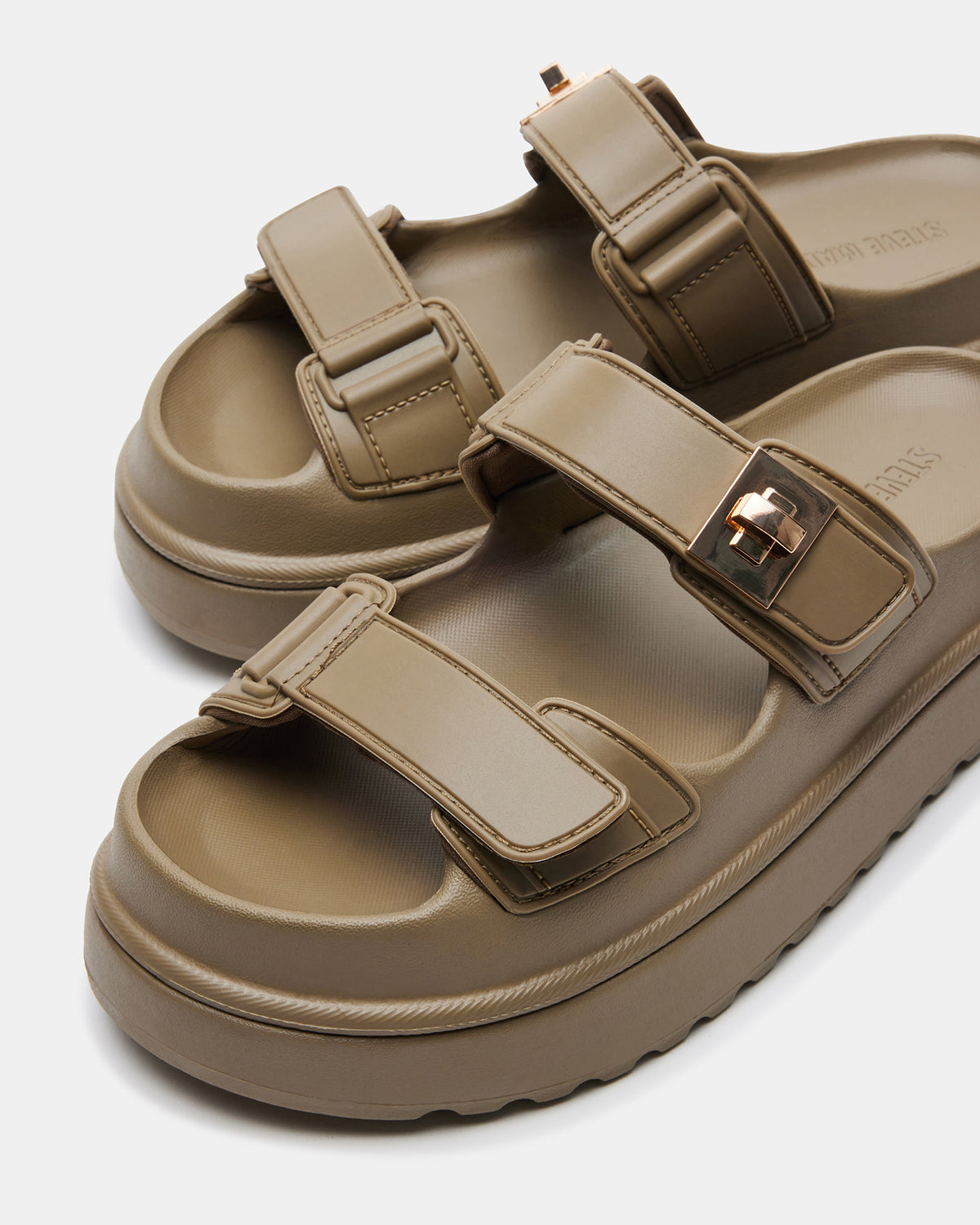 Steve Madden BIGSCHMONA JELLY Olive Women's Platform Slide Sandal