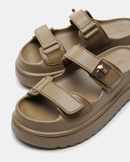 Steve Madden BIGSCHMONA JELLY Olive Women's Platform Slide Sandal