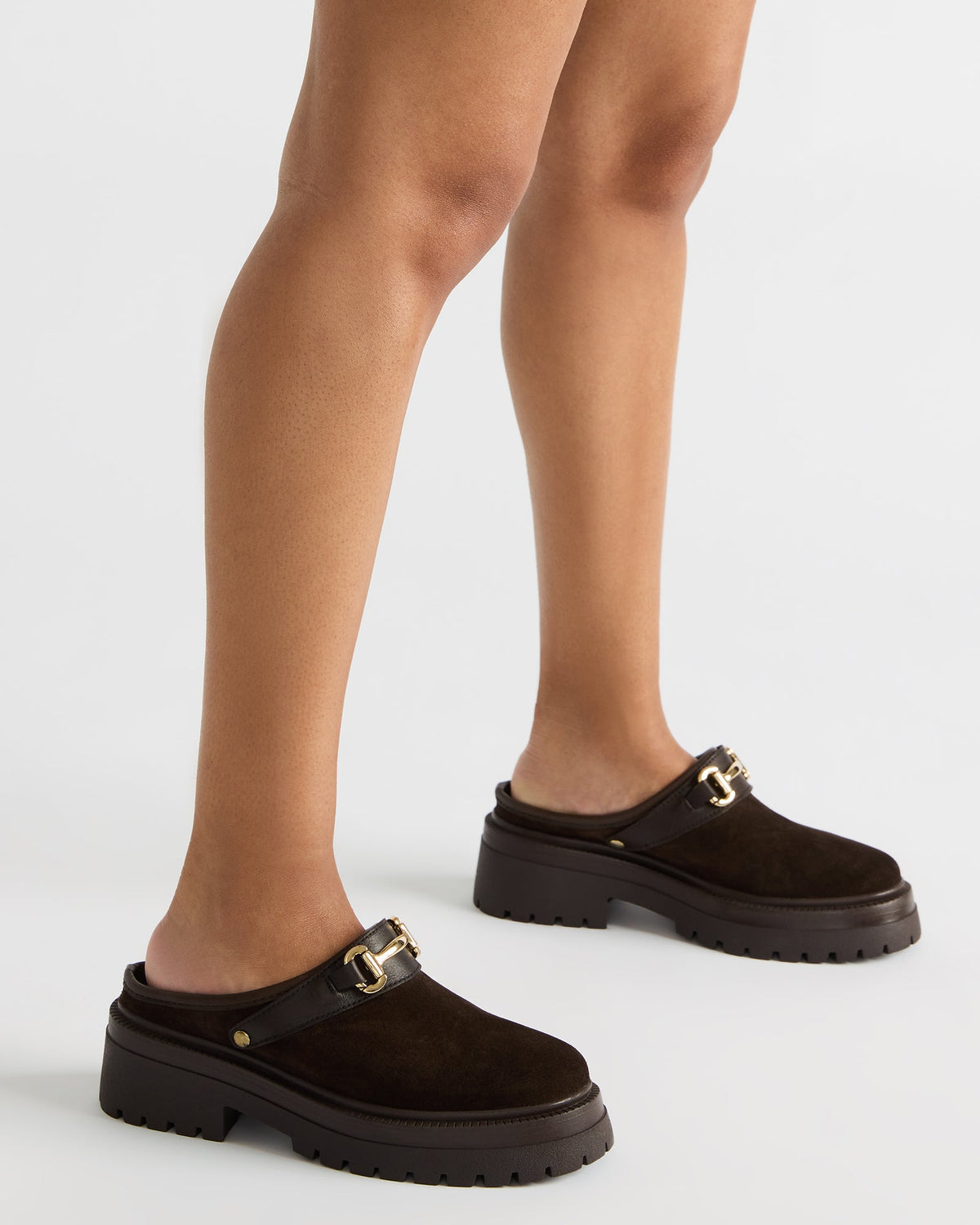 Steve Madden ERBA Olive Suede Platform Lug Slingback Clog Women's Flat