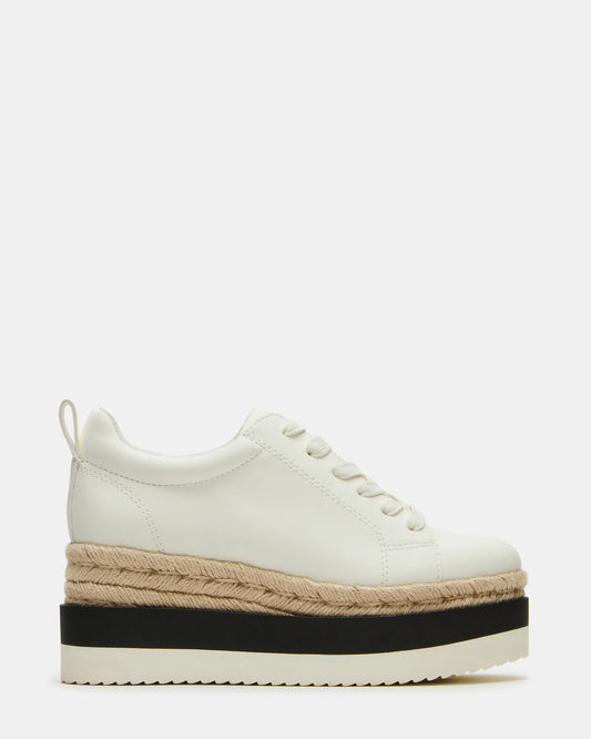 Steve Madden STRECKER White Platform Women's Low-Top Lace-Up Sneaker