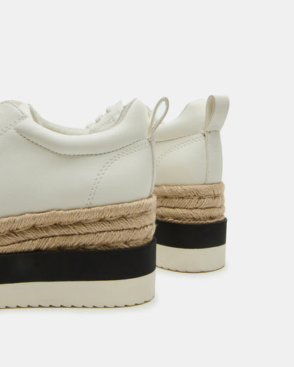 Steve Madden STRECKER White Platform Women's Low-Top Lace-Up Sneaker
