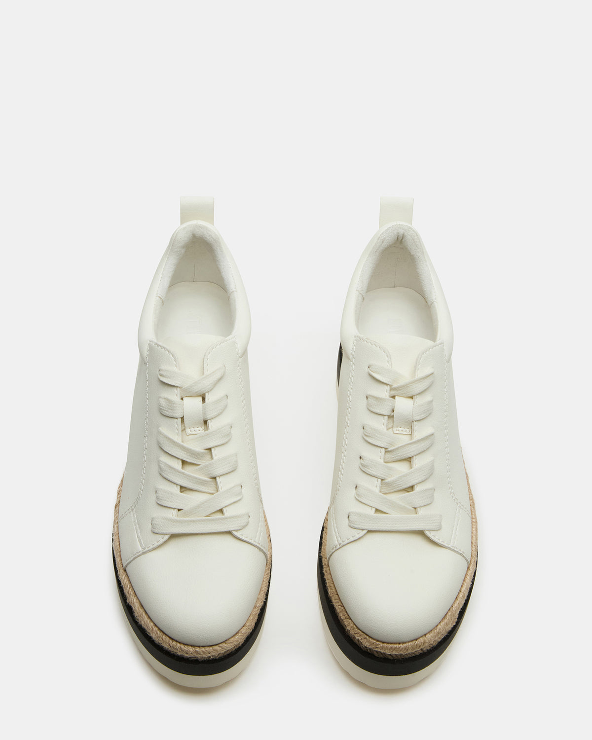 Steve Madden STRECKER White Platform Women's Low-Top Lace-Up Sneaker