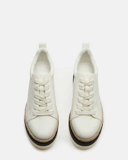 Steve Madden STRECKER White Platform Women's Low-Top Lace-Up Sneaker