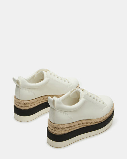 Steve Madden STRECKER White Platform Women's Low-Top Lace-Up Sneaker