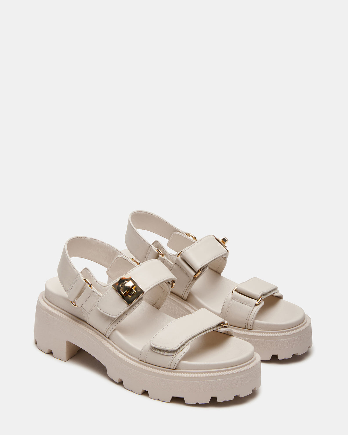 Steve Madden SUPERMONA Bone Leather Women's Platform Sandal