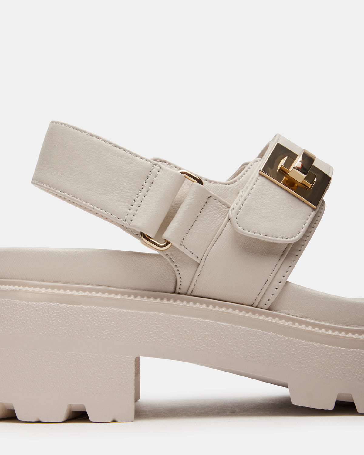 Steve Madden SUPERMONA Bone Leather Women's Platform Sandal